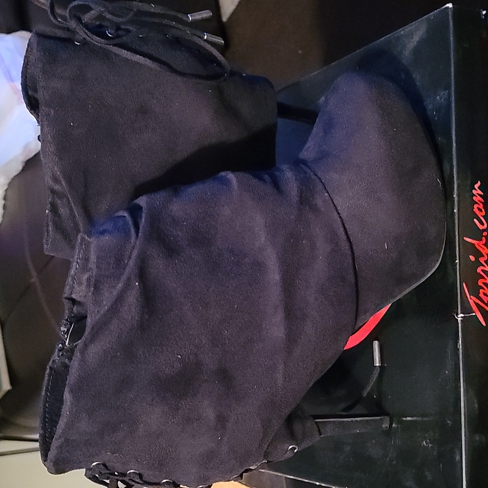 Torrid Black MicroSuede Booties